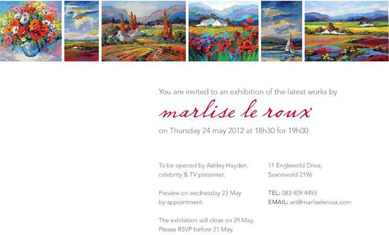 Marlise le Roux - Saxonwold Event Art Gallery - May 2013